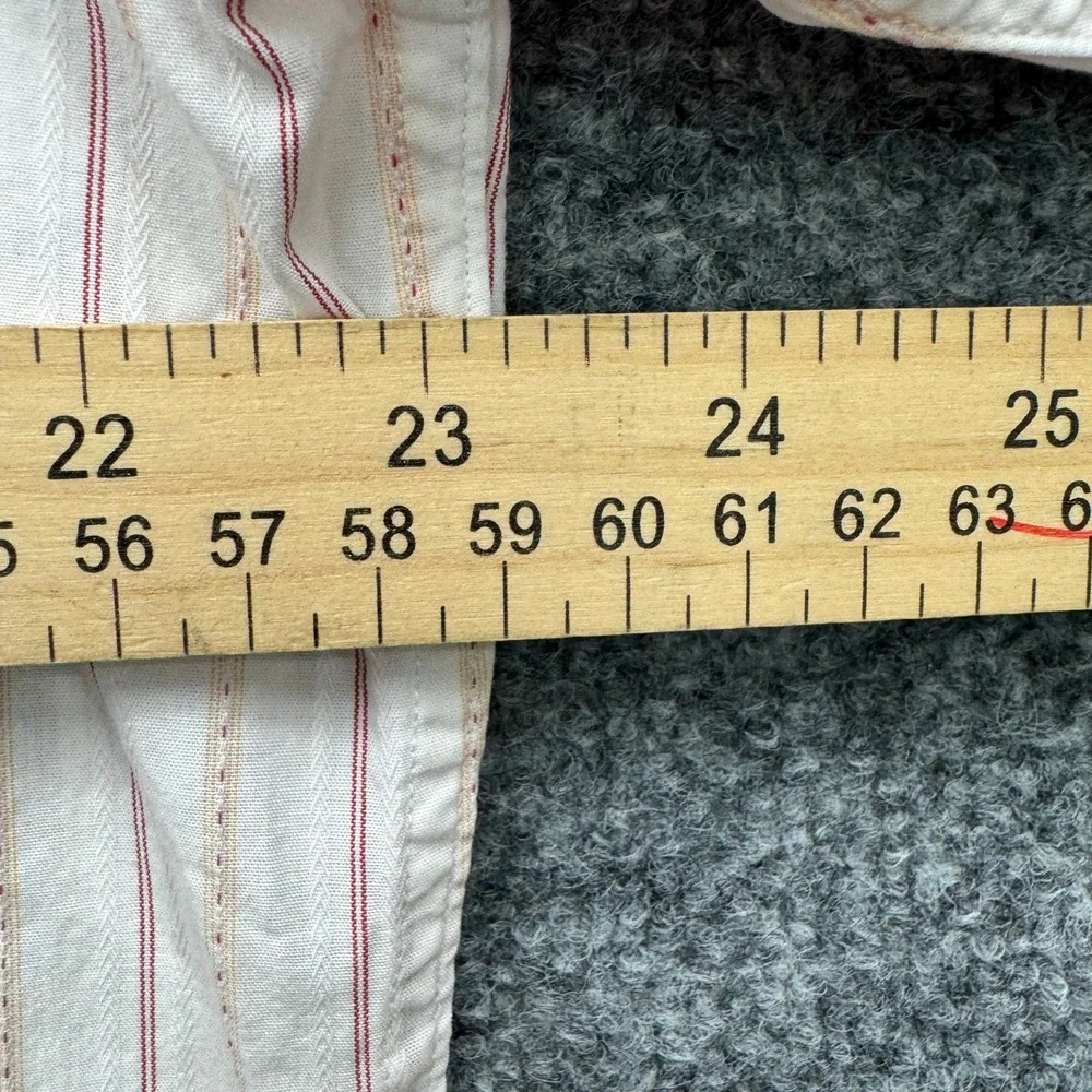 Banana Republic Button Shirt Mens L Pink Long Sleeve Striped Cotton Casual